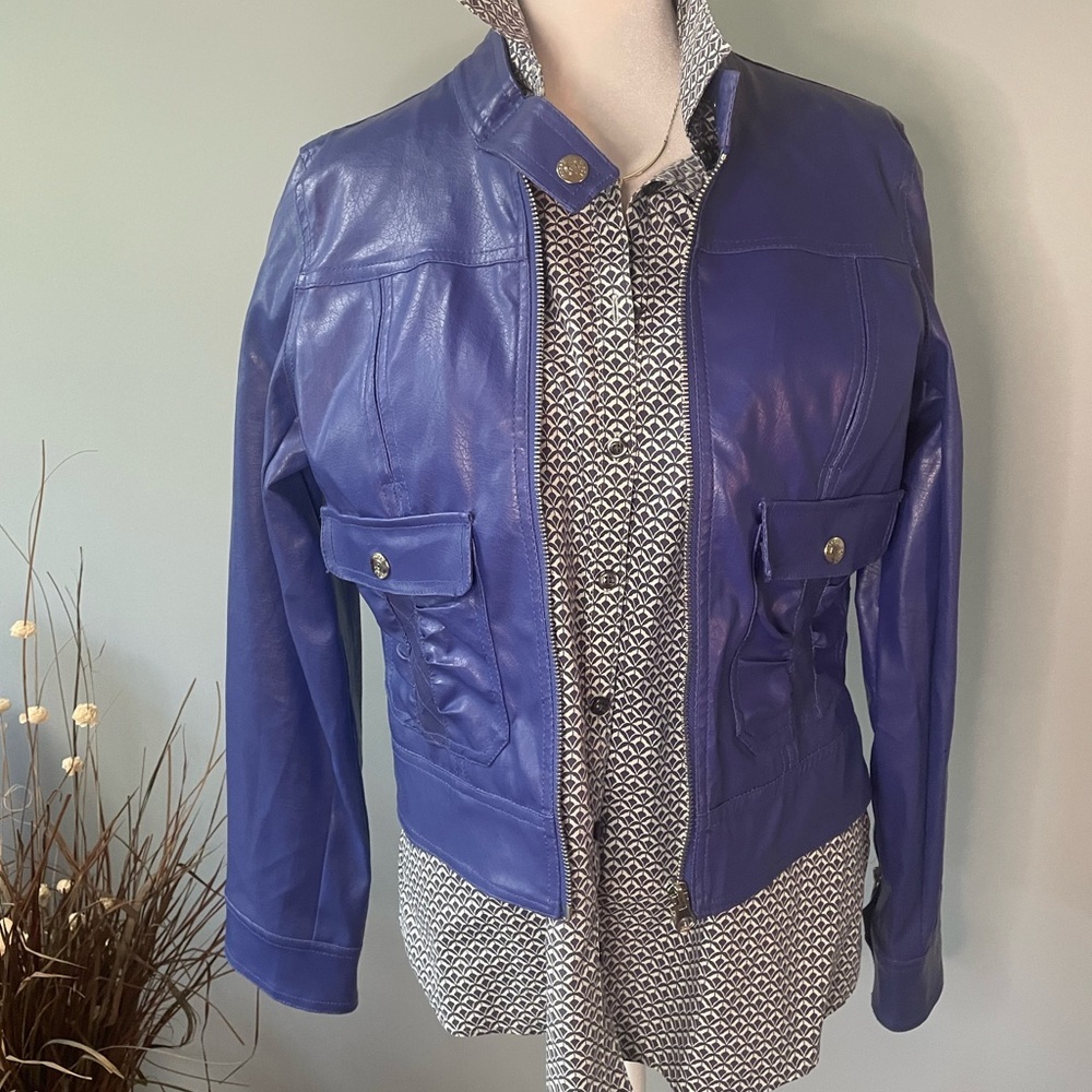 Women's Blue Leather Jacket